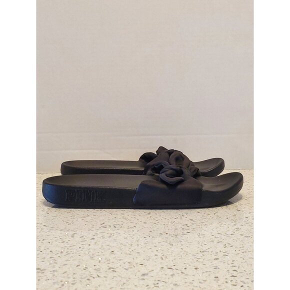 Pink Black slip in sandals flip flop shoes - Picture 6 of 10